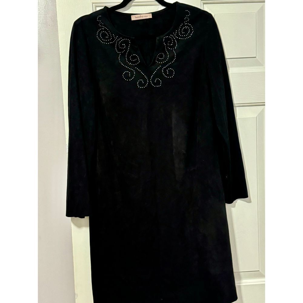 Laundry by Design Black‎ Dress with Embellished Neckline Size 10